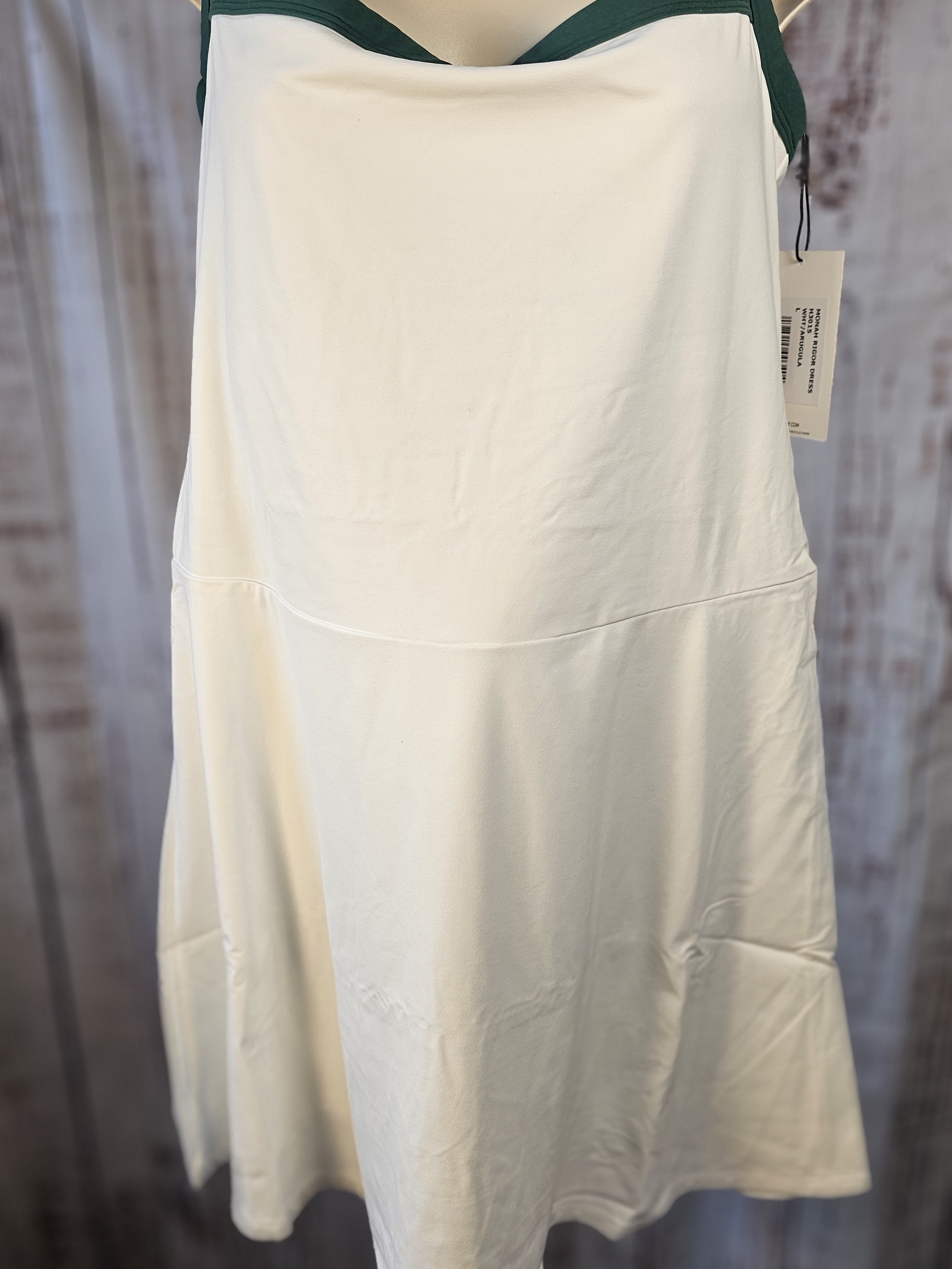 Splits59 Monah Rigor Dress White Arugula Contrast Trim Sleeveless Dress Nwt Sz L